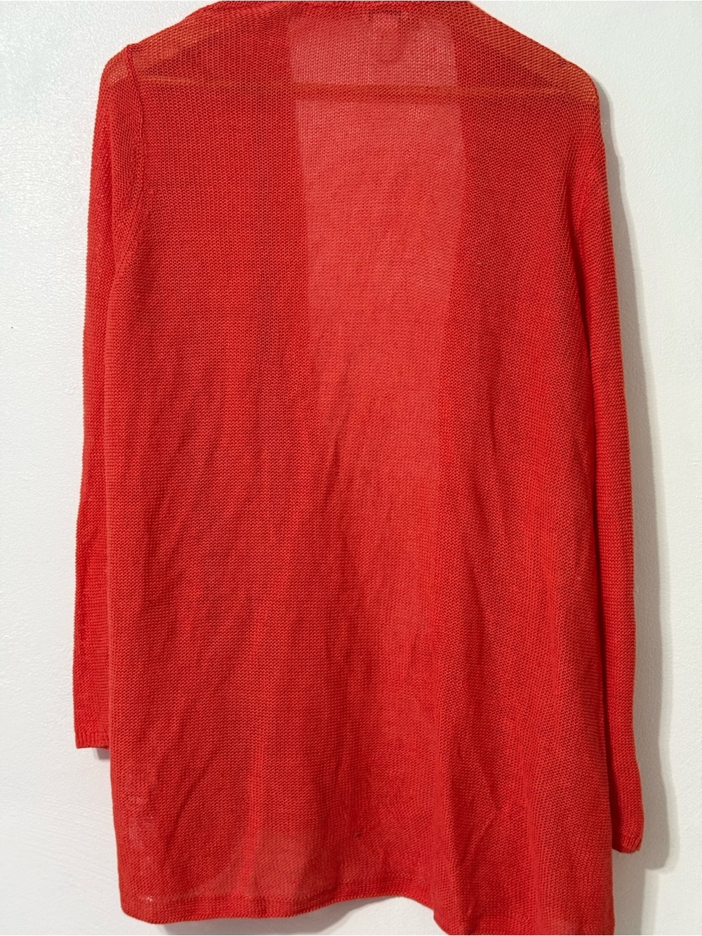 J. Jill Open-Front Orange Cardigan Sweater linen blend flaw - Picture 4 of 9